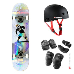 Enuff Skully Hologram White Complete Skateboard Bundle - 7.75"