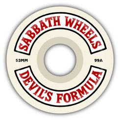 Sabbath | Rocker | OG Slim | Devil's Formula | 99a | White / Red Skateboard Wheels - 53mm