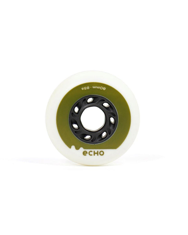 Echo Drift Wheels 80mm Pack of 4 - White / Green - Skatewarehouse.co.uk
