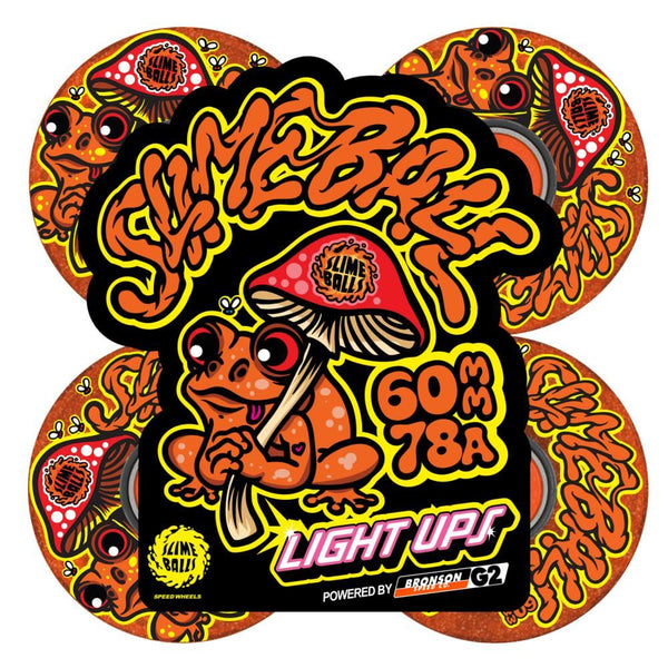 SlimeBalls Skateboard Wheels Frog Trips Light Ups OG 78a - Red