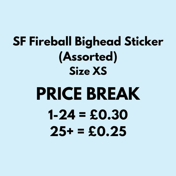 Spitfire SF Fireball Bighead Sticker (Assorted) Size XS ( x ) Skateboard Wheels