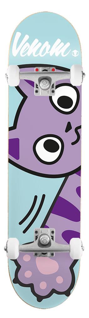 Venom Junior Kids Complete Skateboard - Kitty Swipe Blue - 7.25