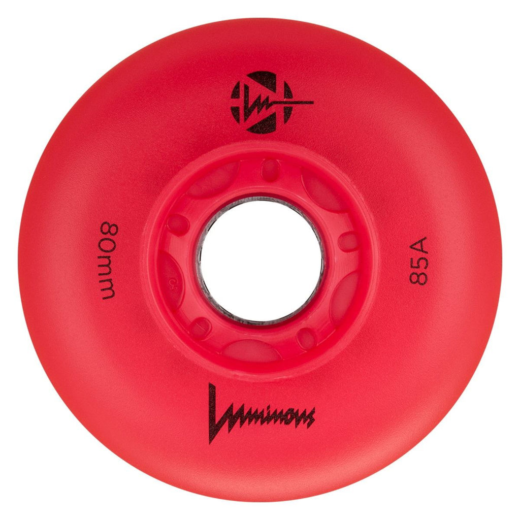 Luminous LED Inline Wheel - Red / Red - 80mm / 85a (Set of 4)