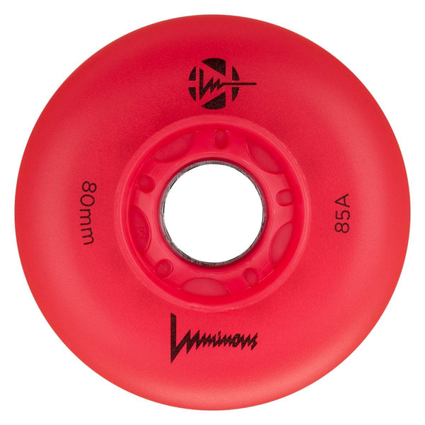 Luminous LED Inline Wheel - Red / Red - 80mm / 85a (Set of 4)