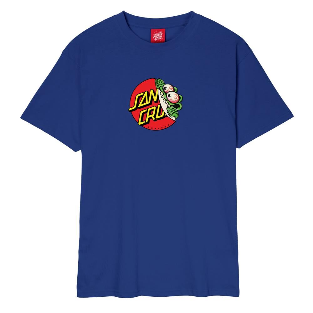 Santa Cruz T-Shirt Beware Dot Front T-Shirt - Cobalt - Skatewarehouse.co.uk
