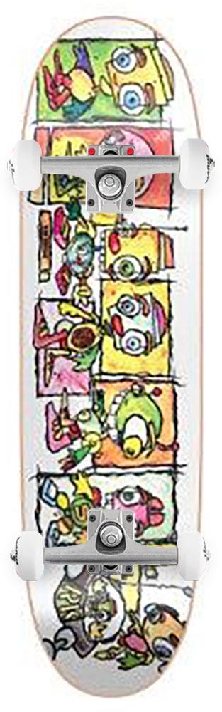 New Deal ND Knigge Skypod Slick R7 White x Venom Custom Complete Skateboard - 8.38