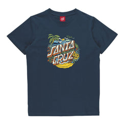 Santa Cruz Youth T-Shirt Youth Aloha Dot Front - Tidal Teal - Skatewarehouse.co.uk