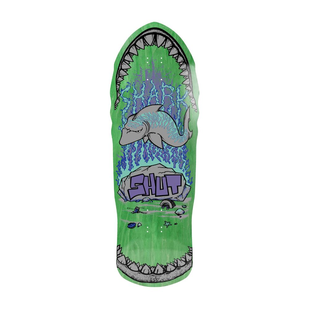 Heritage Shut 86 Shark EX7 Green Skateboard Deck - 10.375"