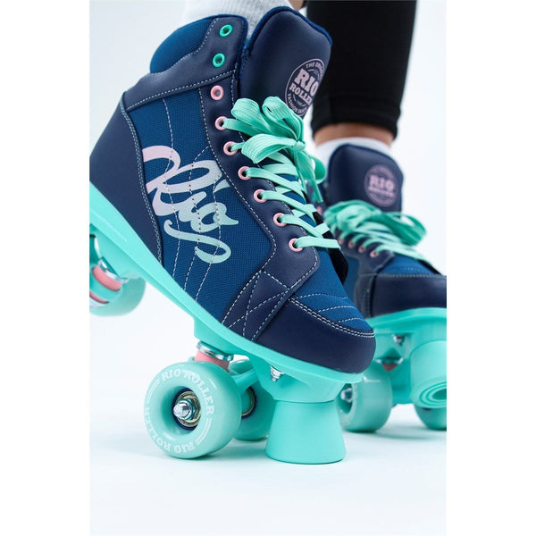 Rio Roller Lumina Quad Skates - Navy / Green - Skatewarehouse.co.uk