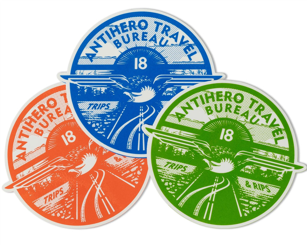 Anti Hero Travel Bureau Sticker - 3.75 inch - One Size