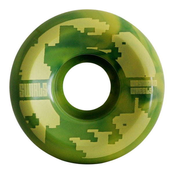 Wayward Swirl Formula - Green / Yellow Skateboard Wheels - 52mm
