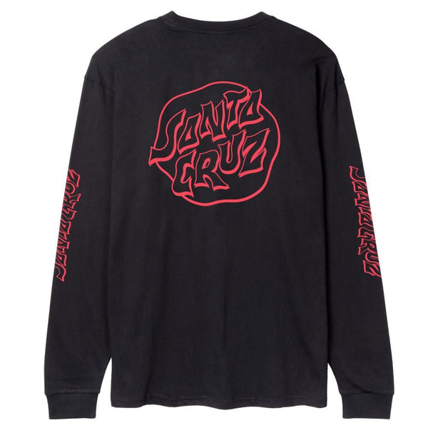 Santa Cruz L/S T-Shirt Fever Dream Mono Dot - Black - Skatewarehouse.co.uk