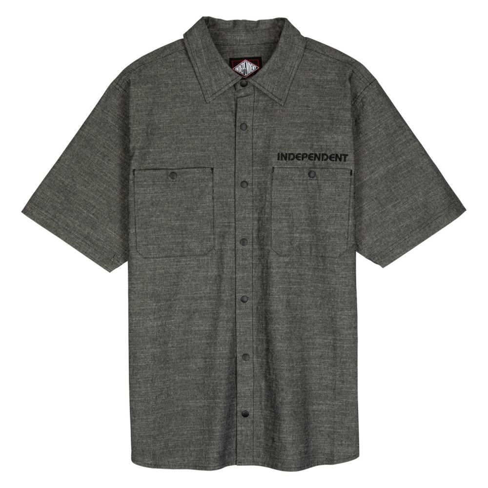 Independent S/S Shirt Groundwork - Black Chambray - Skatewarehouse.co.uk