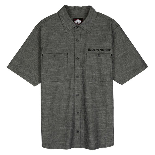 Independent S/S Shirt Groundwork - Black Chambray - Skatewarehouse.co.uk