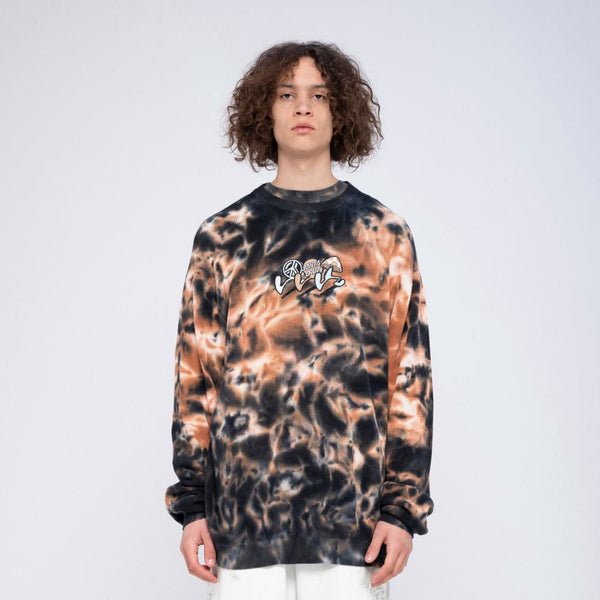 Santa Cruz Crew Journey Knit Crew - Black / Brown Tie Dye - Skatewarehouse.co.uk