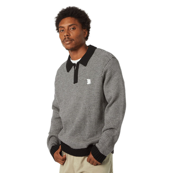 HUF Megablast Two Tone Waffle Sweater (Black / White)