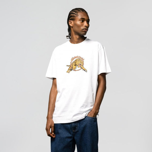 Santa Cruz T-Shirt Salba Tiger Simplified Front - White - Skatewarehouse.co.uk