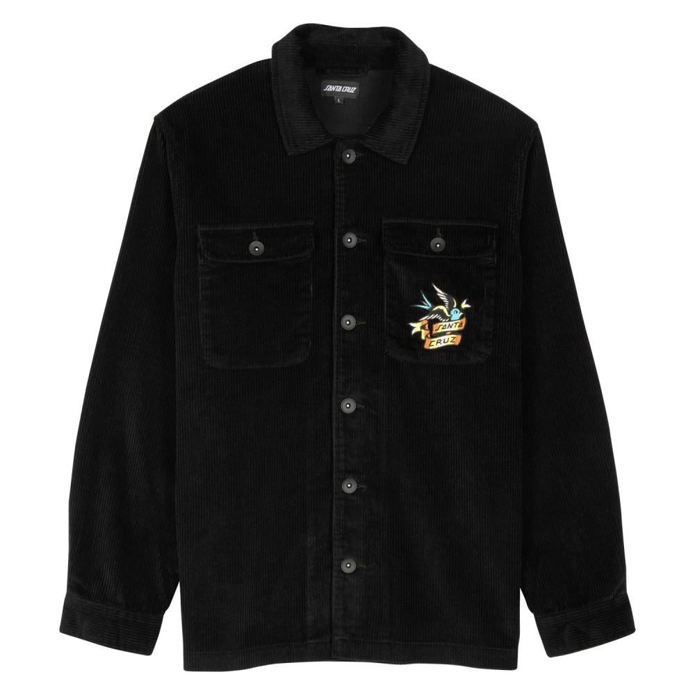 Santa Cruz Shirt Sommer Sparrow - Black Cord - Skatewarehouse.co.uk