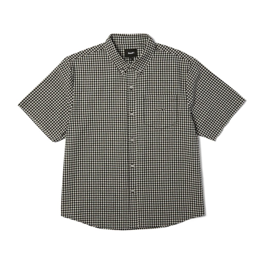 HUF 89 Micro Gingham Ss Oxford Shirt (Black / White) - M