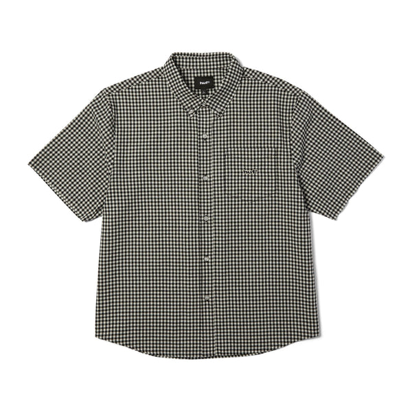 HUF 89 Micro Gingham Ss Oxford Shirt (Black / White) - M