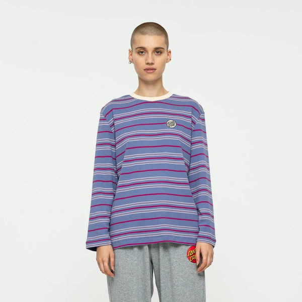 Santa Cruz Womens L/S T-Shirt Other Dot Chest L/S T-Shirt - Violet Stripe - Skatewarehouse.co.uk