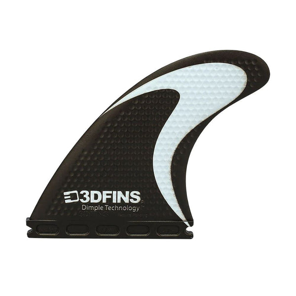 3D Fins - All Rounder Thruster - Medium - B&W Swoosh (FCS2 / Futures)