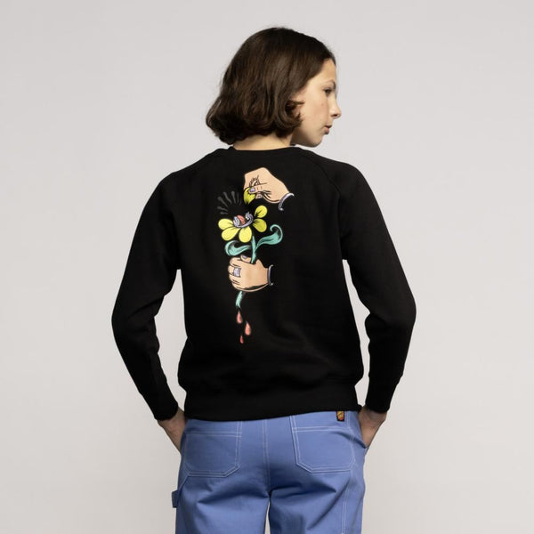 Santa Cruz Womens Crew Delfino Loves Me Not - Black - Skatewarehouse.co.uk