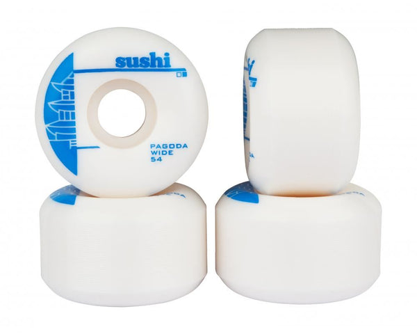 Sushi Skateboard Wheels Pagoda Wide - White - Skatewarehouse.co.uk