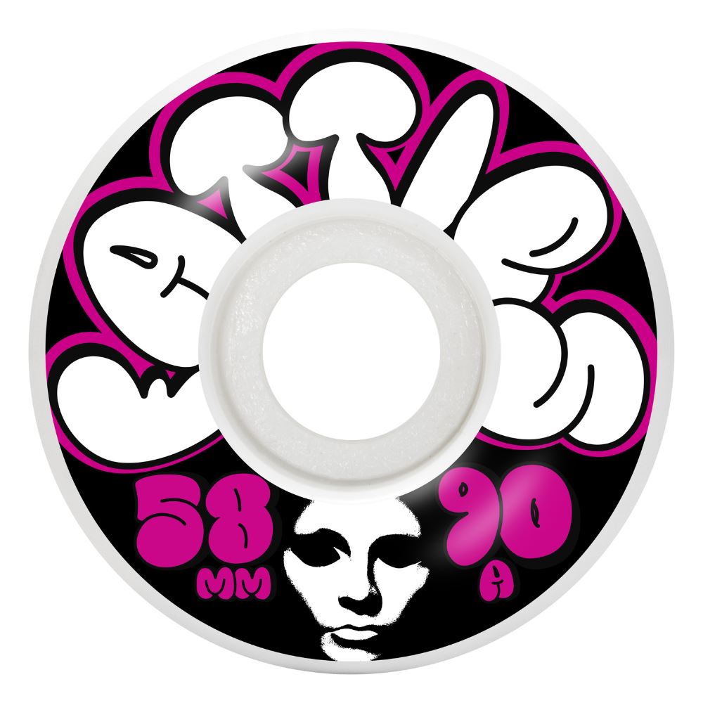 Opera Fatties 90a White / Pink Skateboard Wheels - 58mm