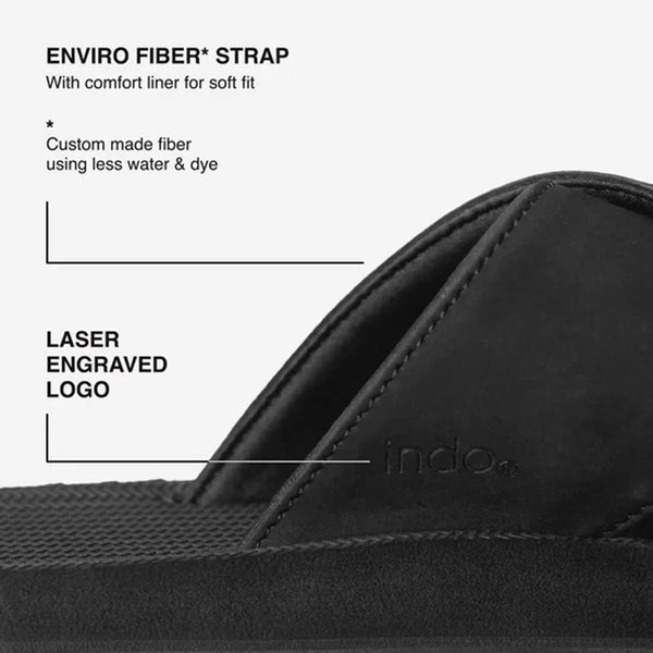 Indosole - Mens Sandals - ESSNTLS Cross - Black Shoes