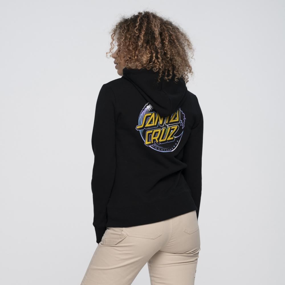 Santa Cruz Womens Hood Holo Wave Dot Hood - Black - Skatewarehouse.co.uk