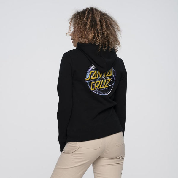 Santa Cruz Womens Hood Holo Wave Dot Hood - Black - Skatewarehouse.co.uk
