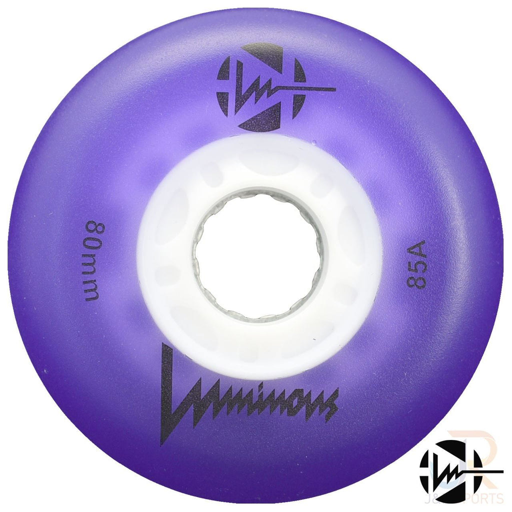 Luminous Led Inline Wheel (Set of 4 Wheels) - Purple - 80Mm/85A - Skatewarehouse.co.uk
