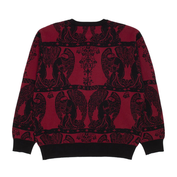 GX1000 Jacquard Knit Angel Sweater (Black W / Maroon)