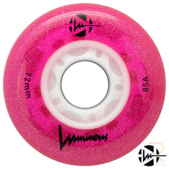 Luminous Led Inline Wheel (Set of 4 Wheels) - Pink Glitter - 72Mm/85A - Skatewarehouse.co.uk
