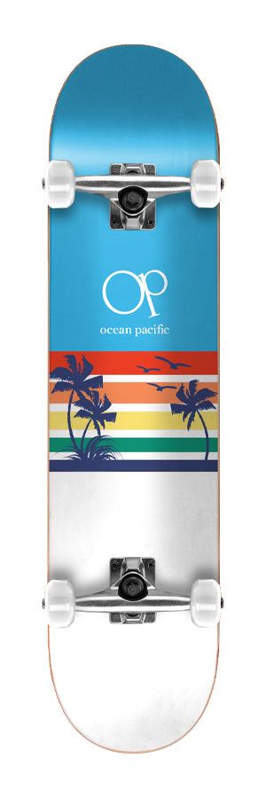 Ocean Pacific Sunset Park / Street Blue / White Complete Skateboard - 8.25