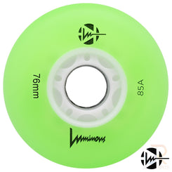 Luminous Led Inline Wheel (Set of 4 Wheels) - Green/White Glow - 76Mm/85A - Skatewarehouse.co.uk