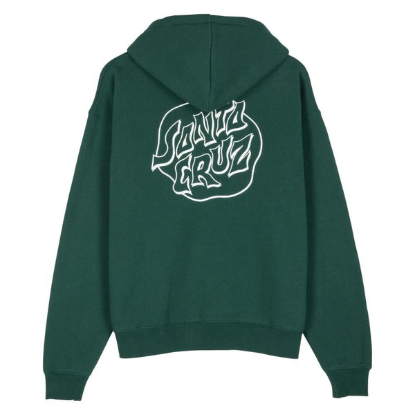 Santa Cruz Womens Zip Hood Fever Dream Mono Dot - Emerald - Skatewarehouse.co.uk