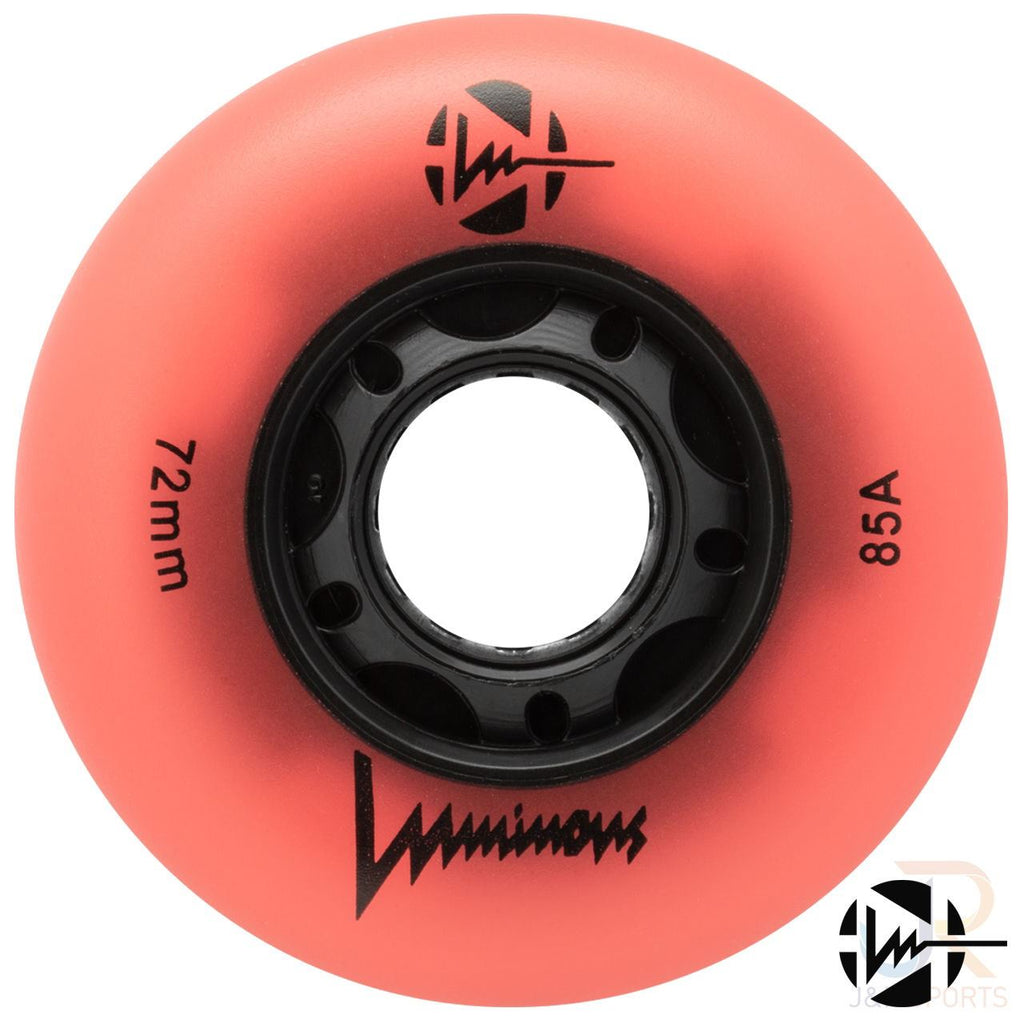 Luminous Led Inline Wheel (Set of 4 Wheels) - Coral Glow - 72Mm/85A - Skatewarehouse.co.uk