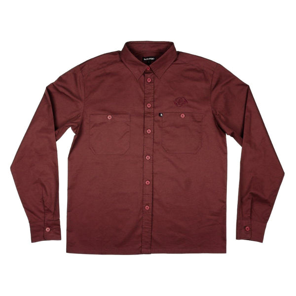 Pass~Port Workers Banner Longsleeve Shirt (Burgundy) - L