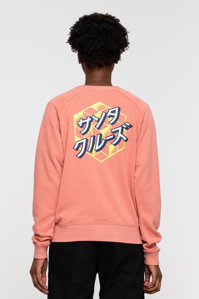 Santa Cruz Womens Crew Japanese Optical Dot Crew - Pink Amethyst - Skatewarehouse.co.uk