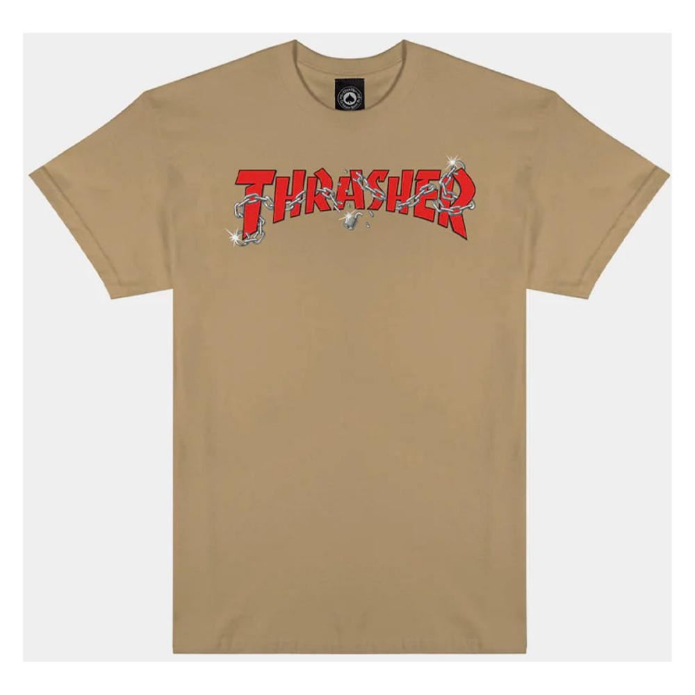 Thrasher T-Shirt Shepard - Tan - Skatewarehouse.co.uk