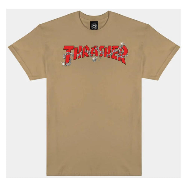 Thrasher T-Shirt Shepard - Tan - Skatewarehouse.co.uk