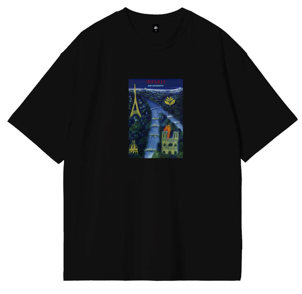 Magenta Airline Tee Black