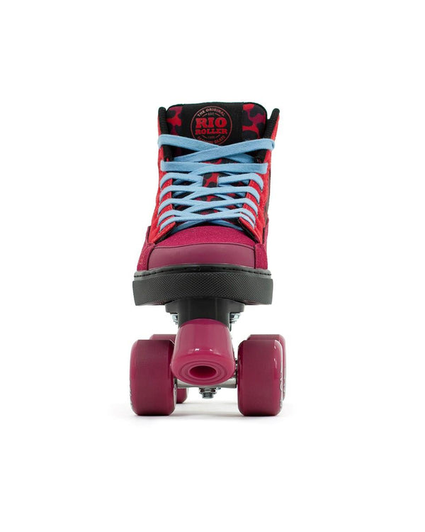 Rio Roller Beats Quad Skates - Red / Leopard
