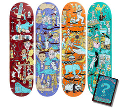 Drawing Boards 101 Series Full Set of 4 Skateboard Decks + Free 101 Uses for a Skateboard Book - Skatewarehouse.co.uk