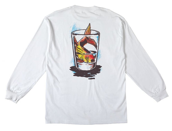 AntiHero L/S Pocket T-Shirt Fish Bowl - White / Multi - Skatewarehouse.co.uk