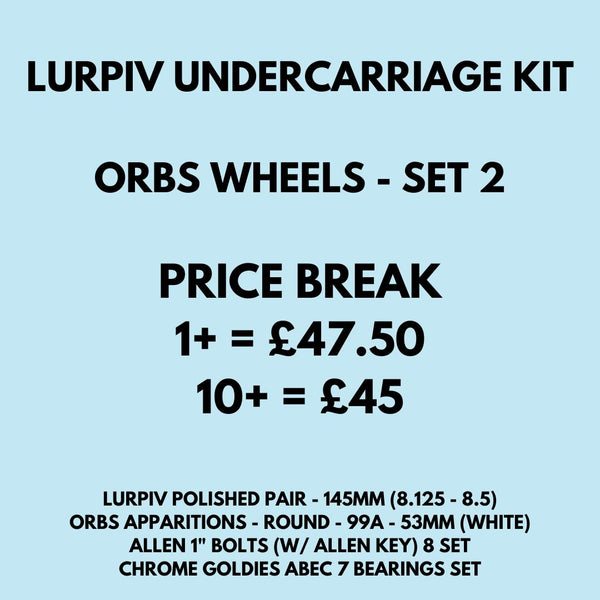 Lurpiv Undercarriage Kit Orbs - 145 (8.25-8.5) Skateboard Trucks - 145 (5.25