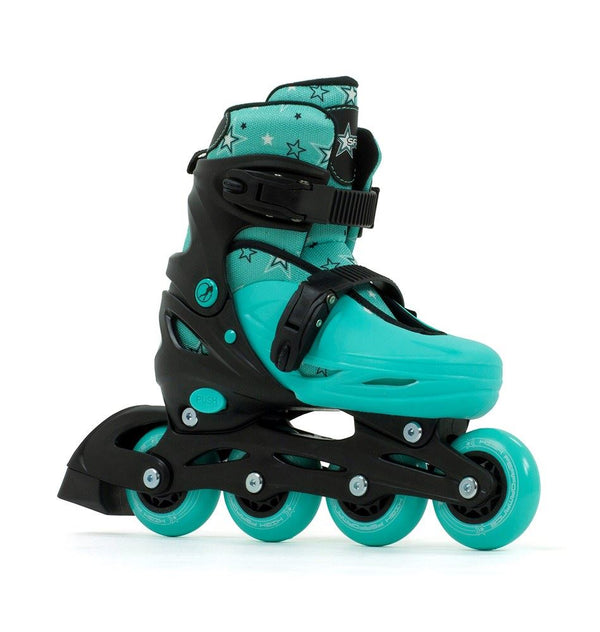 SFR Plasma Adjustable Children's Inline Skates - Black / Green - Skatewarehouse.co.uk