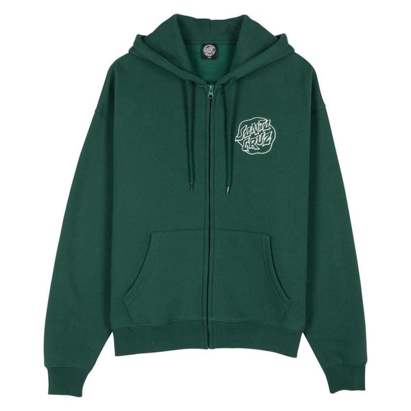 Santa Cruz Womens Zip Hood Fever Dream Mono Dot - Emerald - Skatewarehouse.co.uk